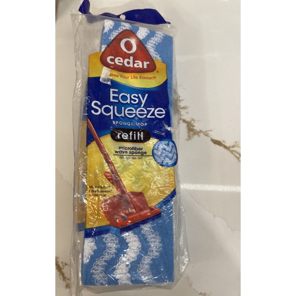 O-Cedar Easy Squeeze Refill Sponge Mop Microfiber Hinge Sealed
